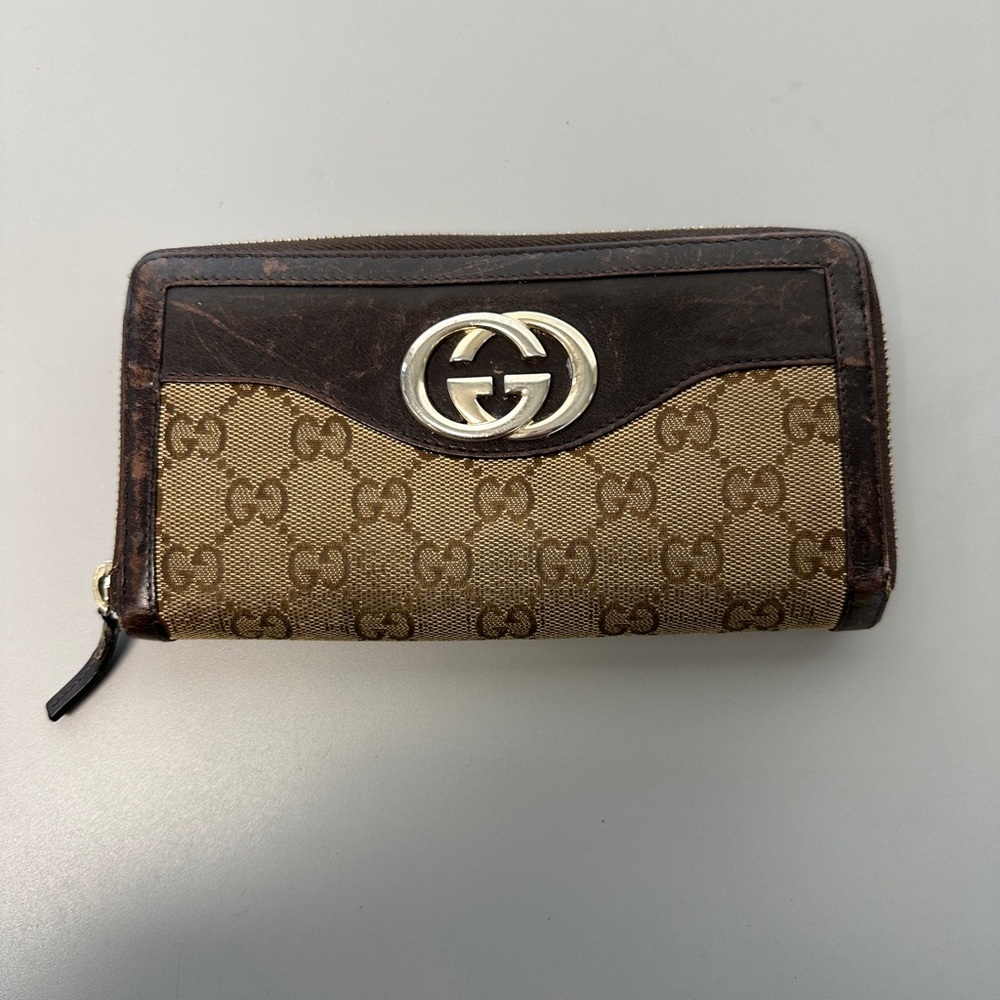 Gucci GG Canvas Zip Around Long Wallet